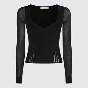 Simkhai Black Long Sleeve Top - Size L